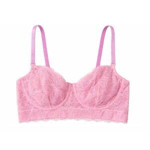 Dora Larsen Women's Light Pink Floral Lace Underwire Bra Size 36E NWT